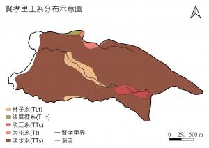 賢孝里土系分布示意圖